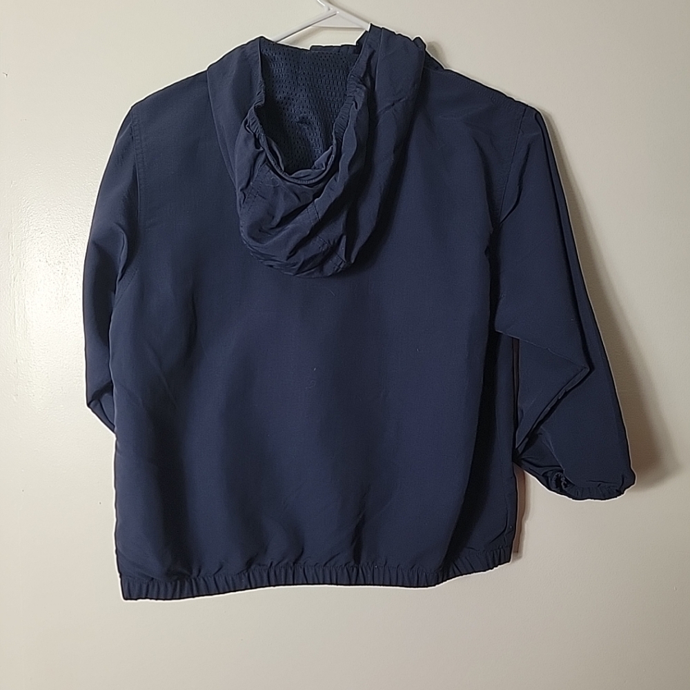 Lands' End Boy's Blue Hooded W/ Pocket Lightweight Windbreaker Jacket, S - Picture 2 of 10